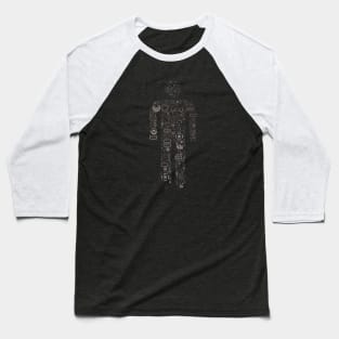 Metal Man Word Cloud () Baseball T-Shirt